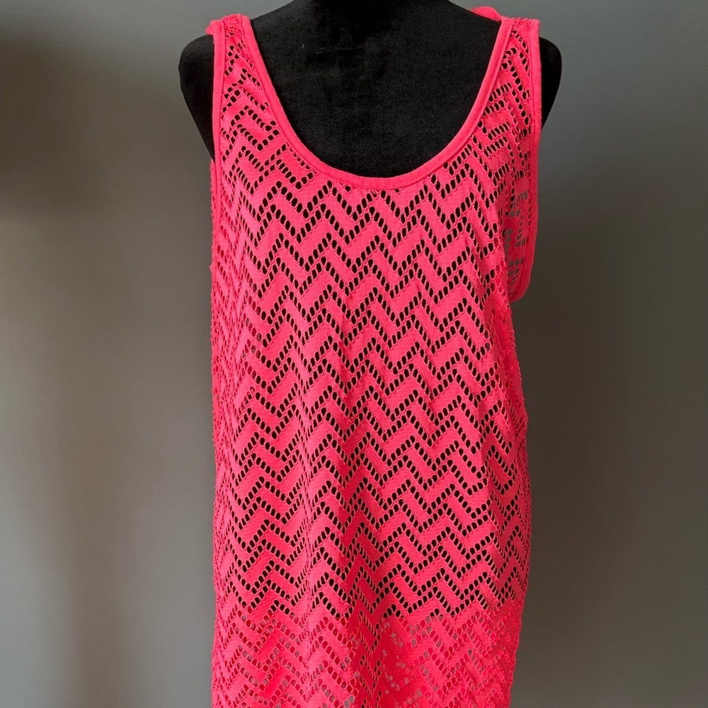 BONGO Pink Openwork Swim Coverup
